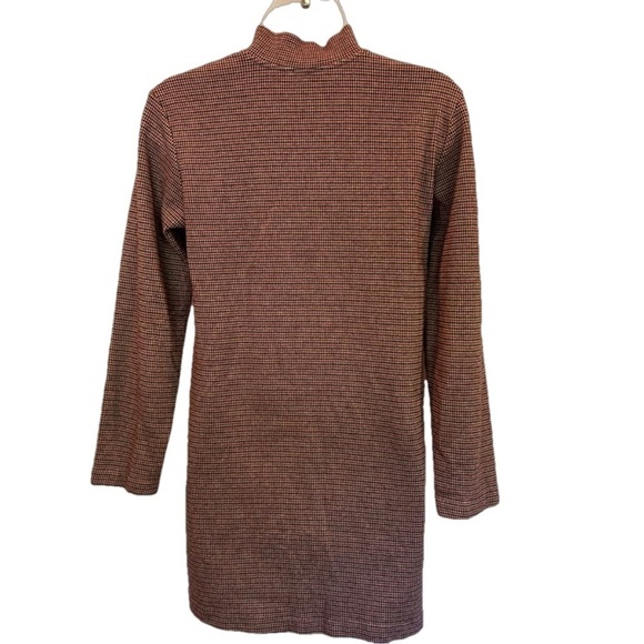Zara Retro 1/4 zip Houndstooth Mod Fitted Longsleeve Dress FALLL🍂🍂 - Picture 2 of 4